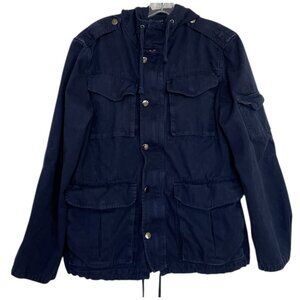 Benjamins Jacket Womens Size Medium Blue Military Field Pockets